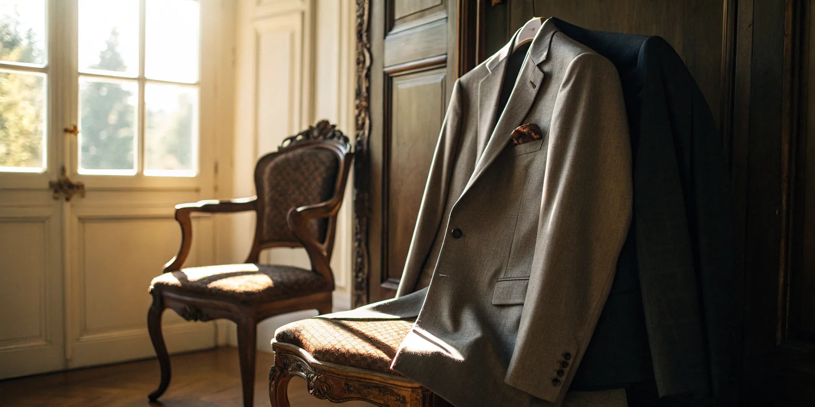 A custom made sport coat with fine tailoring and premium fabric.